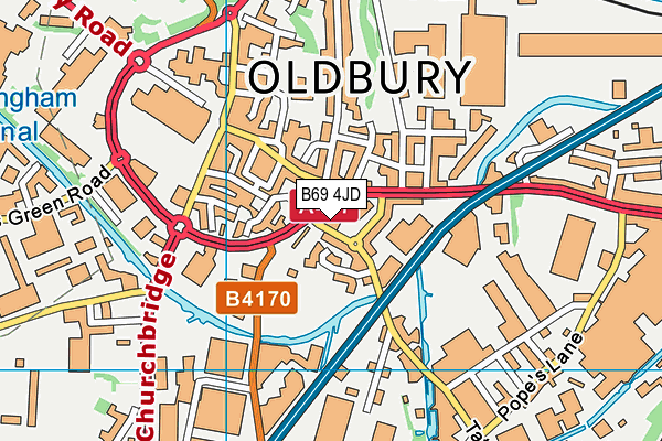 B69 4JD map - OS VectorMap District (Ordnance Survey)