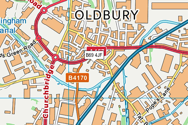 B69 4JF map - OS VectorMap District (Ordnance Survey)