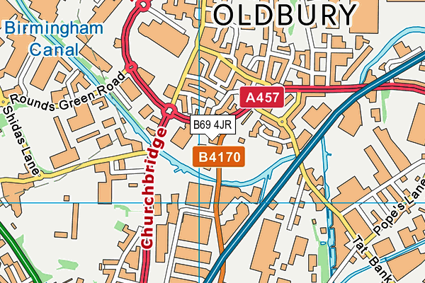 B69 4JR map - OS VectorMap District (Ordnance Survey)