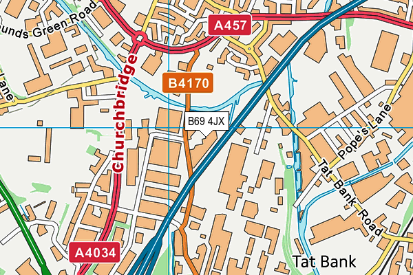 B69 4JX map - OS VectorMap District (Ordnance Survey)