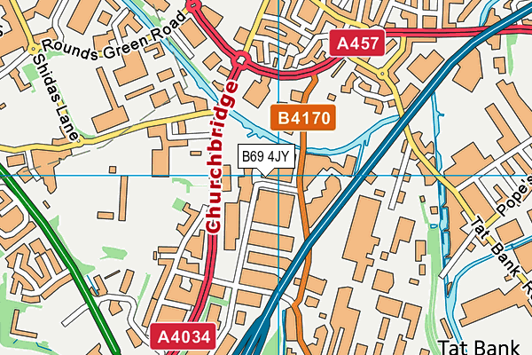 B69 4JY map - OS VectorMap District (Ordnance Survey)