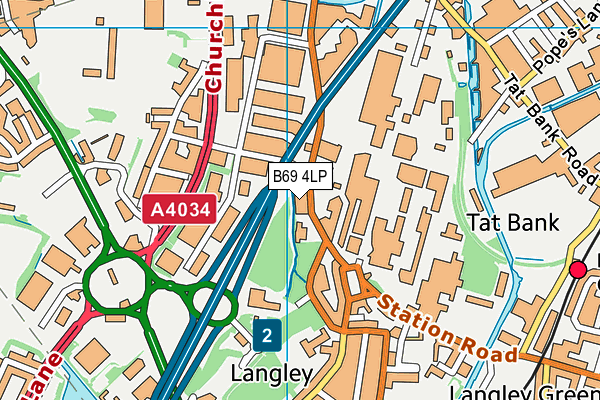 B69 4LP map - OS VectorMap District (Ordnance Survey)