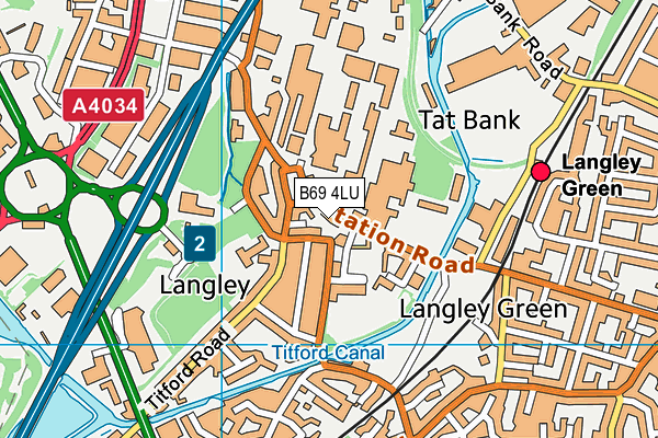 B69 4LU map - OS VectorMap District (Ordnance Survey)