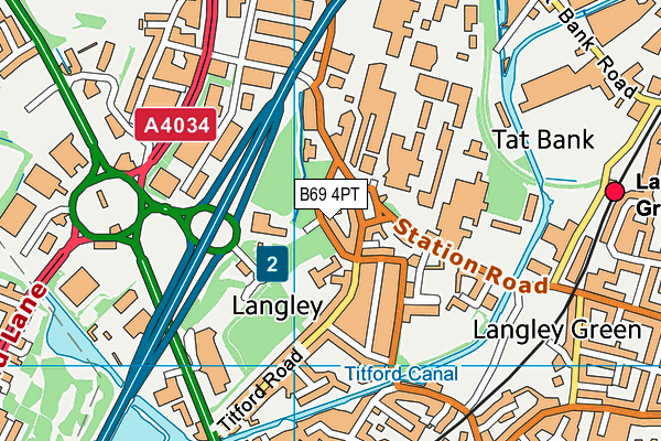 B69 4PT map - OS VectorMap District (Ordnance Survey)