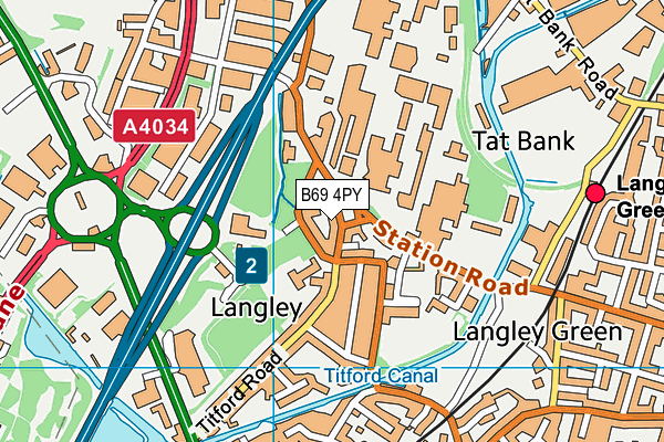 B69 4PY map - OS VectorMap District (Ordnance Survey)