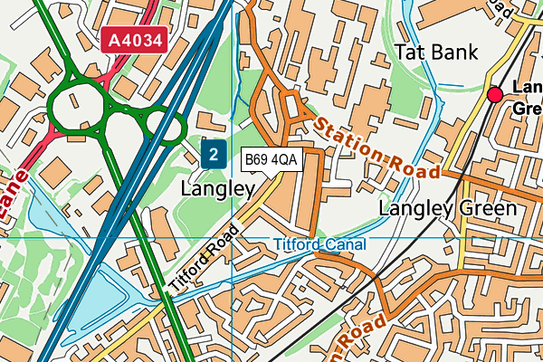 B69 4QA map - OS VectorMap District (Ordnance Survey)