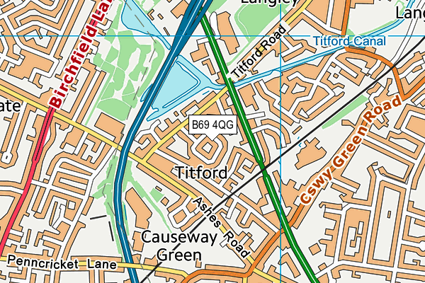 B69 4QG map - OS VectorMap District (Ordnance Survey)