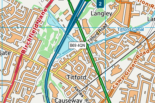 B69 4QN map - OS VectorMap District (Ordnance Survey)