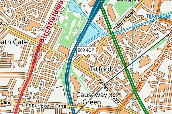 B69 4QP map - OS VectorMap District (Ordnance Survey)