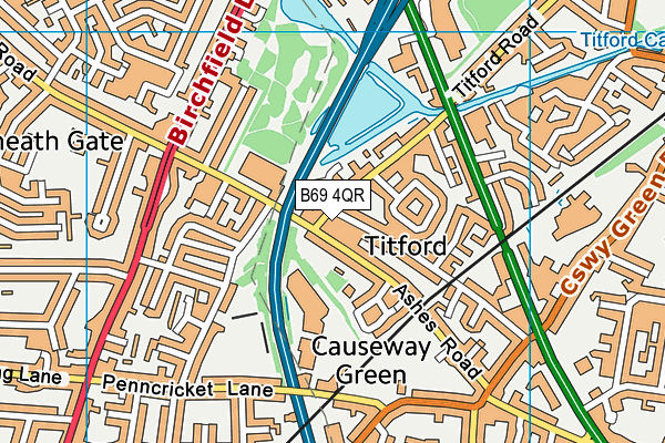 B69 4QR map - OS VectorMap District (Ordnance Survey)