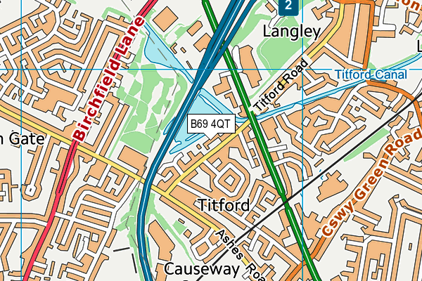 B69 4QT map - OS VectorMap District (Ordnance Survey)