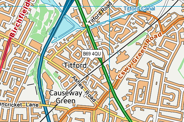 B69 4QU map - OS VectorMap District (Ordnance Survey)