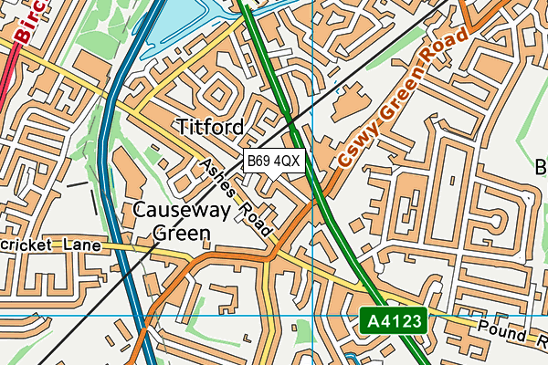 B69 4QX map - OS VectorMap District (Ordnance Survey)