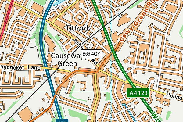 B69 4QY map - OS VectorMap District (Ordnance Survey)