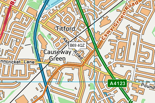 B69 4QZ map - OS VectorMap District (Ordnance Survey)