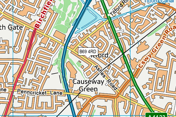 B69 4RD map - OS VectorMap District (Ordnance Survey)