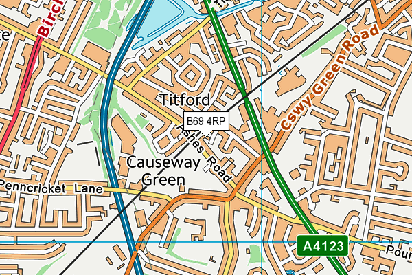 B69 4RP map - OS VectorMap District (Ordnance Survey)