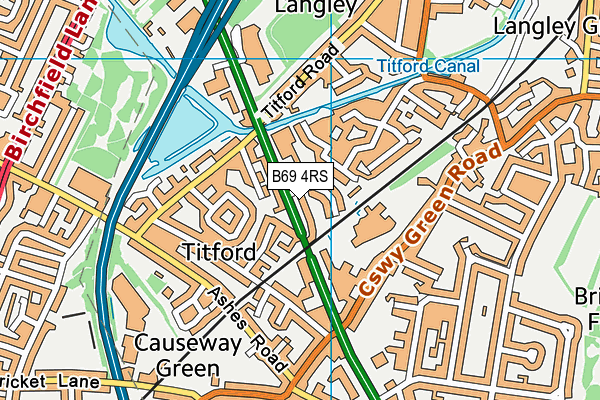 B69 4RS map - OS VectorMap District (Ordnance Survey)