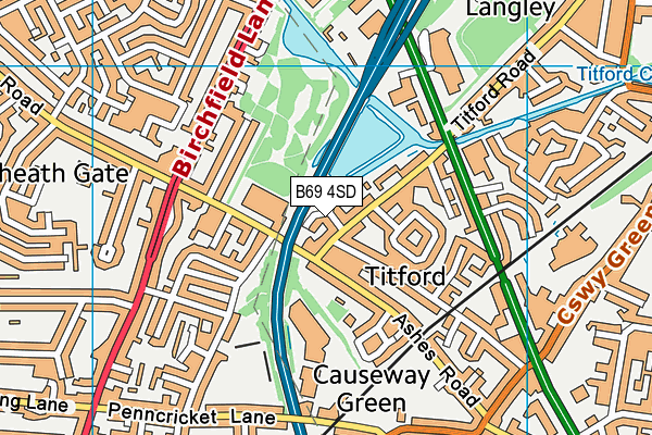 B69 4SD map - OS VectorMap District (Ordnance Survey)