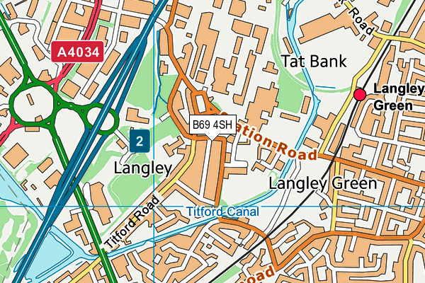 B69 4SH map - OS VectorMap District (Ordnance Survey)