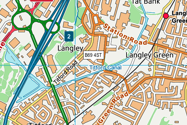 B69 4ST map - OS VectorMap District (Ordnance Survey)