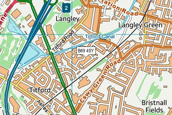 B69 4SY map - OS VectorMap District (Ordnance Survey)