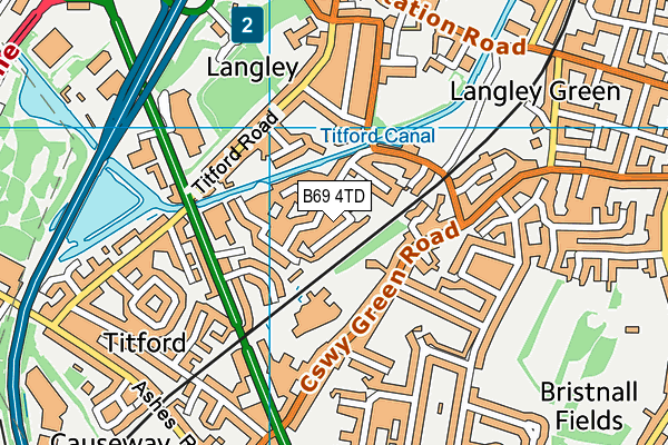 B69 4TD map - OS VectorMap District (Ordnance Survey)