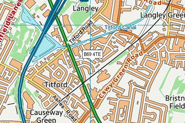 B69 4TE map - OS VectorMap District (Ordnance Survey)