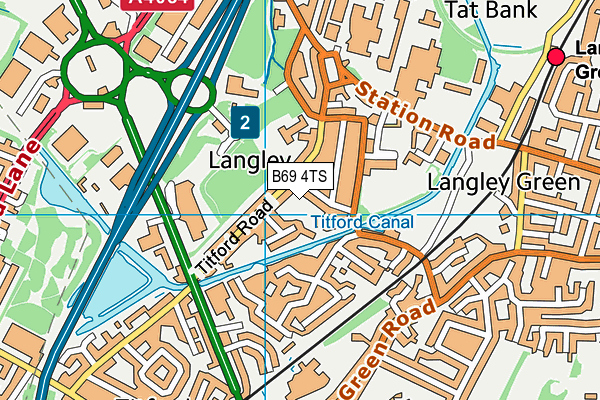 B69 4TS map - OS VectorMap District (Ordnance Survey)