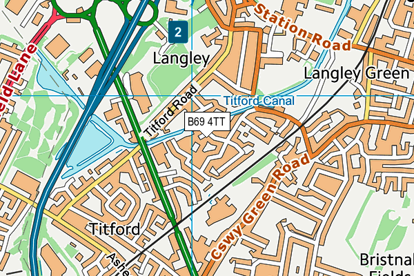 B69 4TT map - OS VectorMap District (Ordnance Survey)