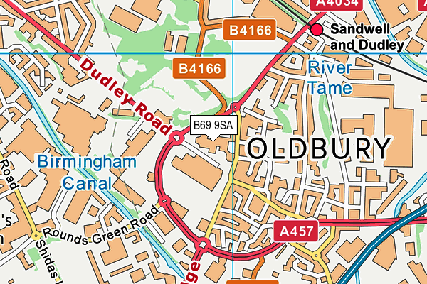 B69 9SA map - OS VectorMap District (Ordnance Survey)