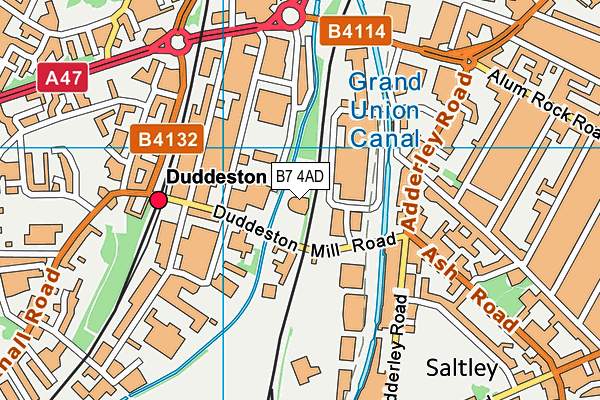 B7 4AD map - OS VectorMap District (Ordnance Survey)