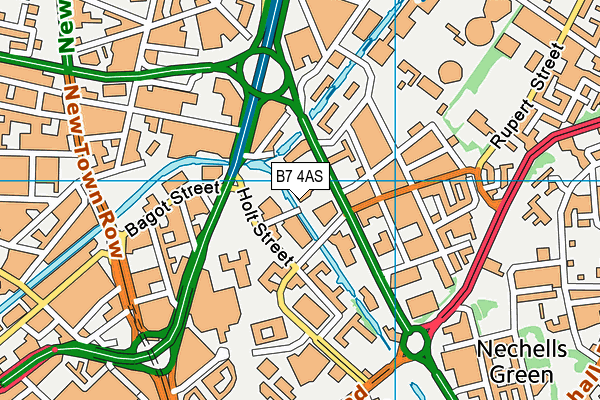 B7 4AS map - OS VectorMap District (Ordnance Survey)