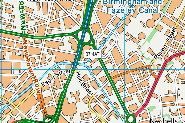 B7 4AT map - OS VectorMap District (Ordnance Survey)