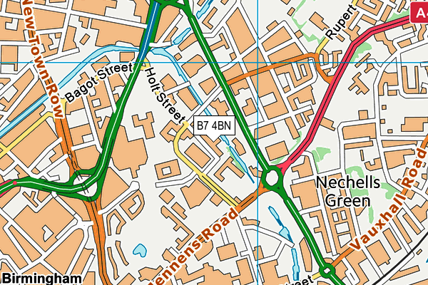 B7 4BN map - OS VectorMap District (Ordnance Survey)