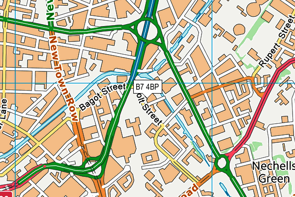 B7 4BP map - OS VectorMap District (Ordnance Survey)