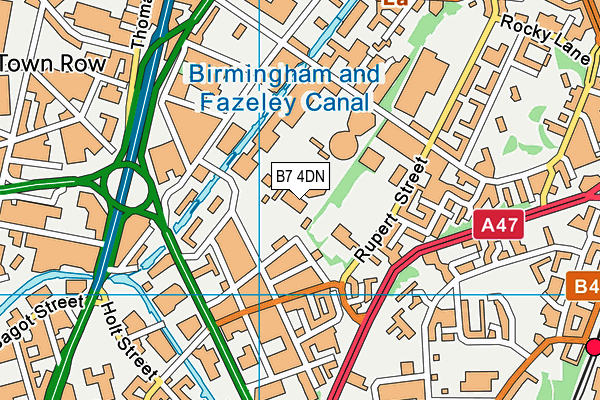 B7 4DN map - OS VectorMap District (Ordnance Survey)