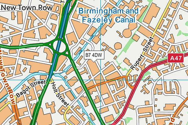 B7 4DW map - OS VectorMap District (Ordnance Survey)