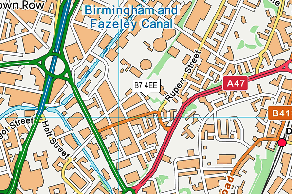 B7 4EE map - OS VectorMap District (Ordnance Survey)
