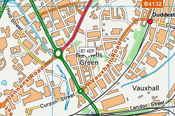 B7 4EP map - OS VectorMap District (Ordnance Survey)