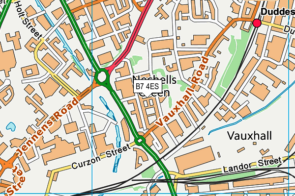 B7 4ES map - OS VectorMap District (Ordnance Survey)