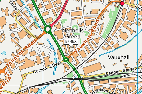 B7 4EX map - OS VectorMap District (Ordnance Survey)