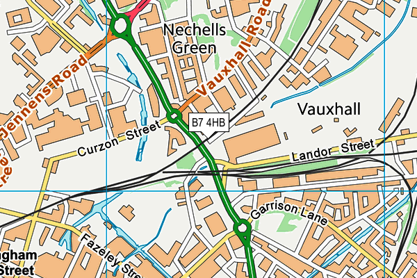 B7 4HB map - OS VectorMap District (Ordnance Survey)