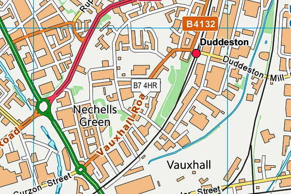 B7 4HR map - OS VectorMap District (Ordnance Survey)