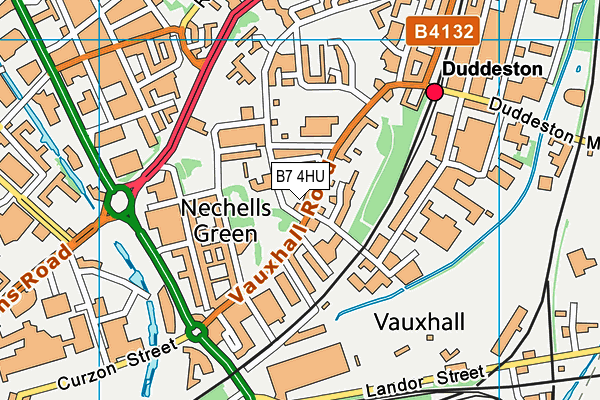 B7 4HU map - OS VectorMap District (Ordnance Survey)