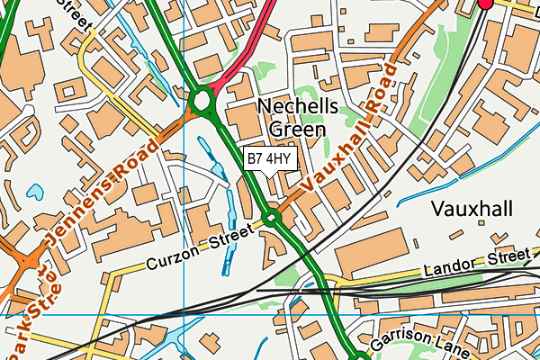 B7 4HY map - OS VectorMap District (Ordnance Survey)