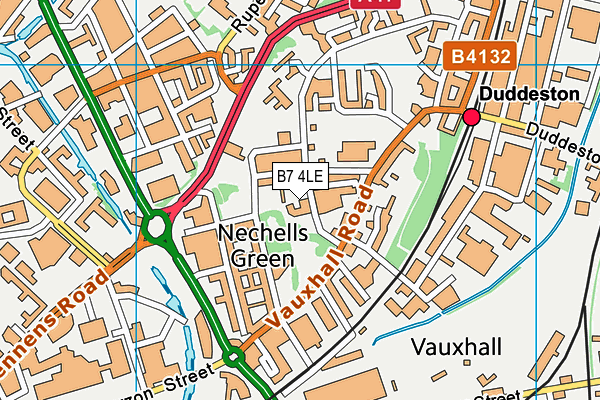 B7 4LE map - OS VectorMap District (Ordnance Survey)