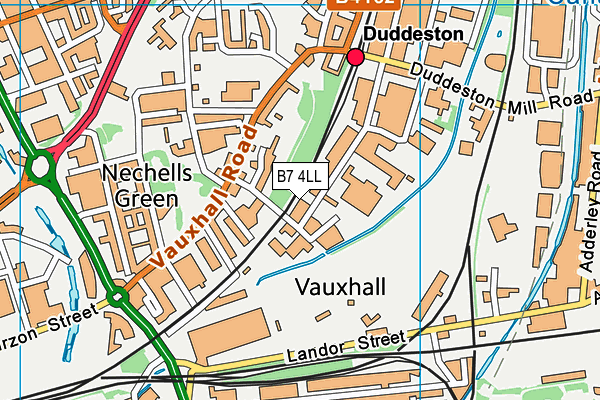 B7 4LL map - OS VectorMap District (Ordnance Survey)