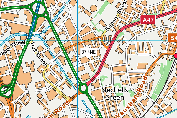 B7 4NE map - OS VectorMap District (Ordnance Survey)