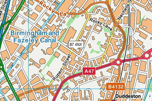 B7 4NX map - OS VectorMap District (Ordnance Survey)